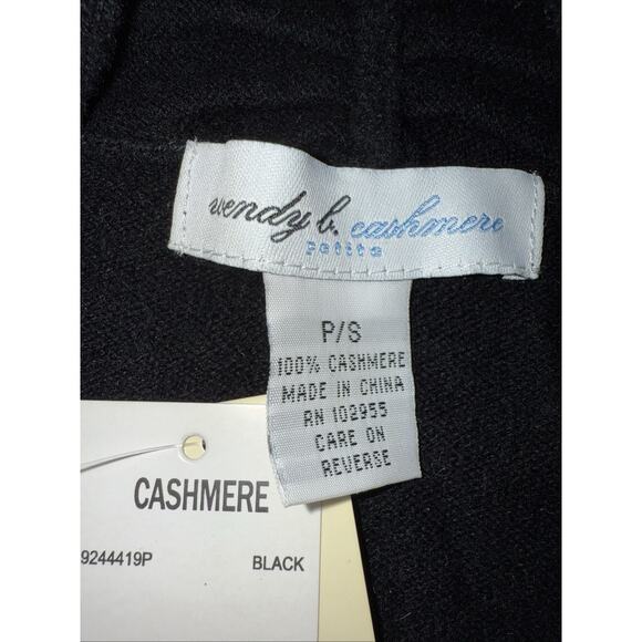 Wendy B 2-Ply 100% Cashmere Wrap Sweater Black Women’s Petite Small PS NWT - Picture 3 of 7